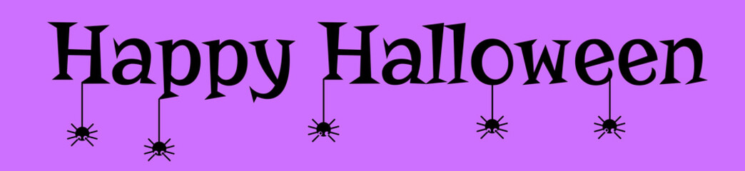 Happy Halloween greeting with spider web inside.