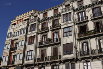 Fototapeta na wymiar Buildings in the city of Bilbao 