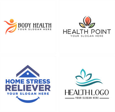 Healthcare home reliever stress body health logo design