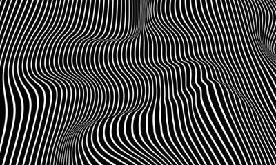 Fototapeta premium abstract creative optical illusion vector geometric worm concentric black and white color poster wallpaper background