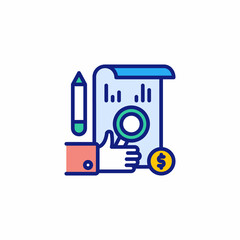 Analysis icon in vector. Logotype