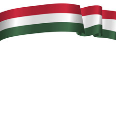3D Realistic waving Flag of Hungary.  Vector banner template with Waving flag of Hungary and white text space . National Flag of Hungary  for your web site design, app, UI. EPS10.