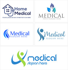 Medical home care spine yoga logo design
