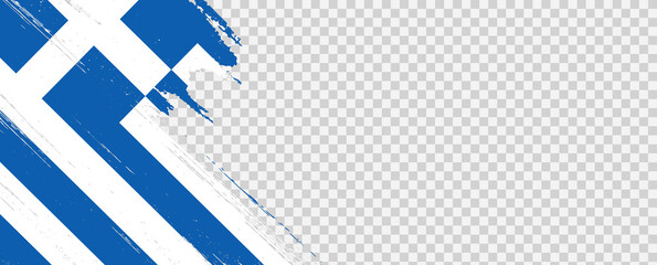 Naklejka premium Greece flag with brush paint textured isolated on png or transparent background,Symbol of Greece,template for banner,promote, design,vector,top gold medal winner sport country