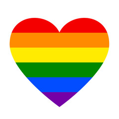 Heart with Rainbow Flag Colors of LGBT Symbol. Pride LGBTQ+ Concept for Print and WEB. Vector Illustration.