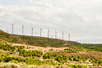 spanish landscape view of european countryside rural area in castilla y leon burgos spain.