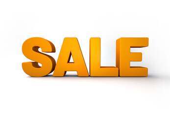 Word sale 3d render bold text isolated studio background