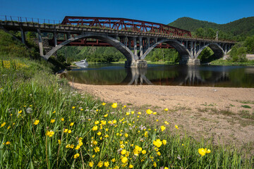 Bridge over the Polovinnaya River on the Circum-Baikal Railway