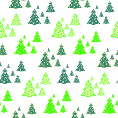 Obraz premium Christmas trees seamless pattern