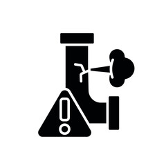Gas leak glyph icon. Vector fill black illustration.