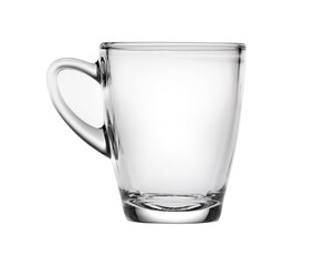 a clear tea glass gives a feeling of purity isolated on white background