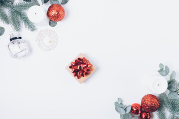 Christmas composition small gift box