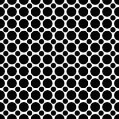 black and white with circles background
