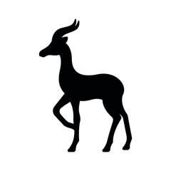 Antelope vector icon silhouette illustration.
African animal safari graphic pictogram symbol.