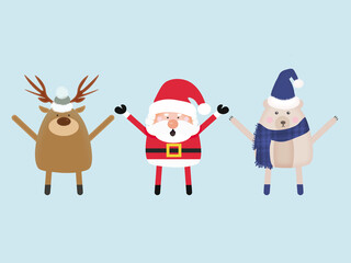 Christmas card with santa Claus