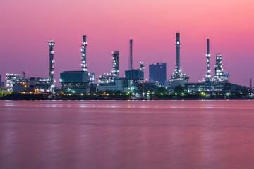 Oil refinery at morning