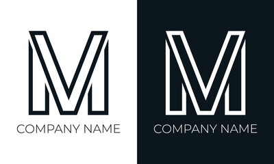 Initial letter m logo vector design template. Creative modern trendy m typography and black colors.