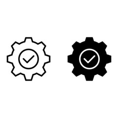 gear setting vector thin line icon