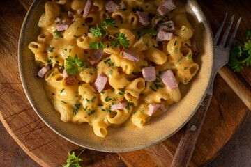 Delicous pasta with cheese sauce