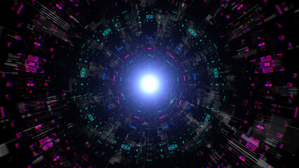 Blue Flare Light Core in the Mechanical Tunnel