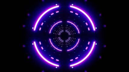 Circular Curved Purple Neon VJ Light