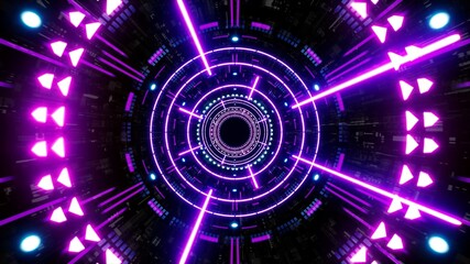 Neon Light Beam in the Cyber Disco Tunnel