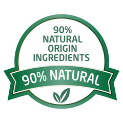 Obraz premium 90% natural ingredients vector label