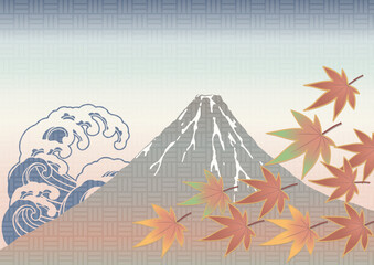 Mt. Fuji and maple,富士山と もみじ