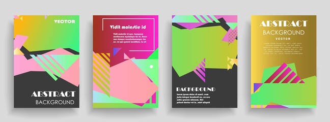 Modern abstract covers set, Modern colorful wave liquid flow poster. Cool gradient shapes composition, vector covers design.	