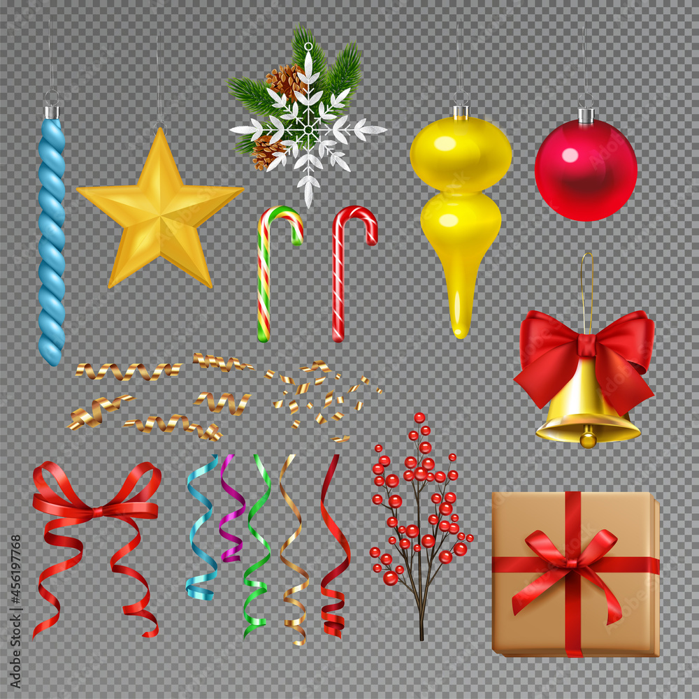 Poster Christmas Decoration Transparent Set