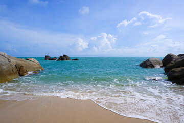 Fototapeta na wymiar View point in Samui island at Surat Thani Province, Tropical beach seaside