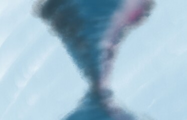 Tornado painted with Acrylic. Abstract background. Modern Art. Funnel on canva.
