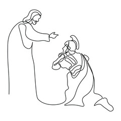 continuous line drawing of Nativity of Jesus