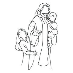 continuous line drawing of Nativity of Jesus