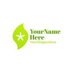 star inside abstract shape logo. Framed logo. Health. Freezing. Products. Eco-friendly. Logo template. Health. Vector. Icon. Eps 10. Corporate style. Leaf