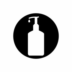 Lotion Bottle Icon. Rounded Button Style Editable Vector EPS Symbol Illustration.
