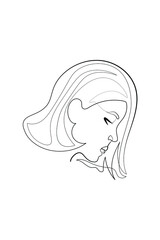 Surreal Faces Continuous line, drawing of set faces and hairstyle, fashion concept, woman beauty minimalist, vector illustration pretty sexy. Contemporary portrait