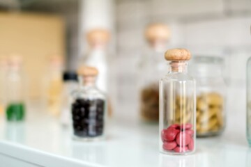 close up many bottle of medicine