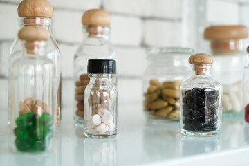 close up many bottle of medicine