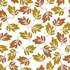autumn leaves vector seamless pattern. background for fabrics, prints, packaging and postcards