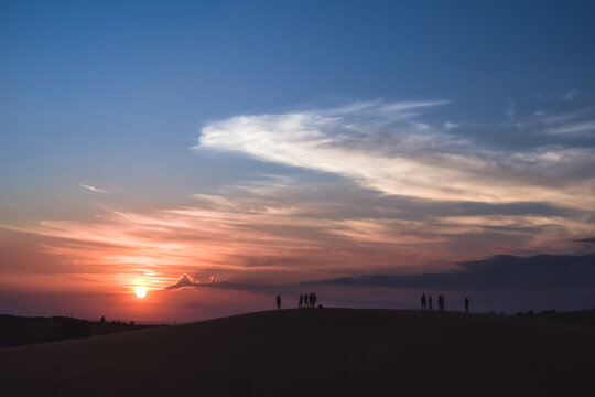 Landscape of desert under sunset at Vietnam, for sightseeing and take a photo