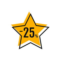 25 Percent Off, Discount Sign Banner or Poster. Special offer price signs