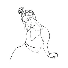 Surreal Faces Continuous line, drawing of set faces and hairstyle, fashion concept, woman beauty minimalist, vector illustration pretty sexy. Contemporary portrait
