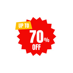 70 Percent Off, Discount Sign Banner or Poster. Special offer price signs