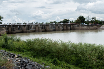Concrete dams to store water for agricultural use.