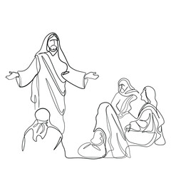 continuous line drawing of Nativity of Jesus