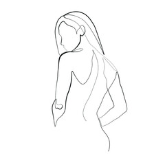 Surreal Faces Continuous line, drawing of set faces and hairstyle, fashion concept, woman beauty minimalist, vector illustration pretty sexy. Contemporary portrait