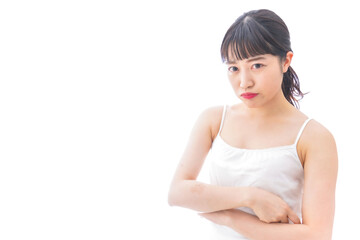 Obraz premium 怒りを感じる若い女性