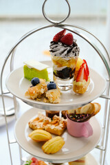 afternoon tea set with dessert