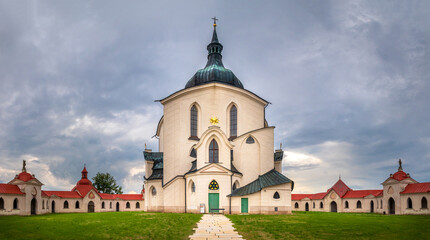 Fototapeta na wymiar Pilgrimage Church of Saint John of Nepomuk at Zelena Hora, Zdar nad Sazavou, Czech republic
